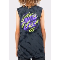 Santa Cruz Youth Muscle Inferno Stacked Strip Dot Black Tie Dye image
