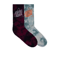 Santa Cruz Youth Socks Not A Dot Crew 2pk Tie Dye Maroon/Slate image