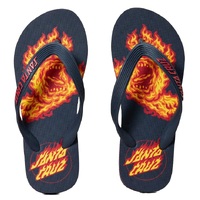 Santa Cruz Youth Thongs Flaming Hands Navy image