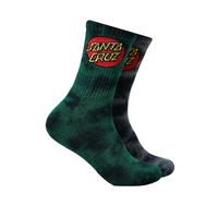 Santa Cruz Youth Socks Classic Dot Green Tie Dye 2pk US 2-8 image