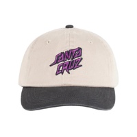 Santa Cruz Youth Hat Scratched Stack Dad Cap Natural Brown/Black image