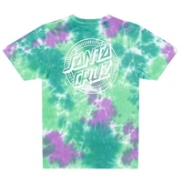 Santa Cruz Youth Tee Industrial Dot Mono Light Green Tie Dye image