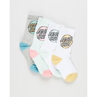 Santa Cruz Youth Socks Pop Dot 4pk US 13K-3 Grey/White/Pink image