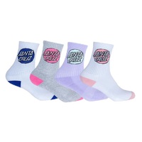 Santa Cruz Youth Socks Other Dot Crew White/Lilac/Grey 4pk US 2-8 image