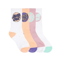 Santa Cruz Youth Socks Other Dot Crew 4pk Pink/White/Orange US 2-8 image