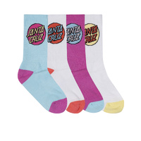 Santa Cruz Youth Socks Other Dot Crew 4pk Aqua/Pink/White US 2-6 image