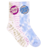 Santa Cruz Youth Socks Other Dot Redux Crew 2pk Olive/Stone/Tie Dye US 2-6 image
