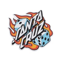 Santa Cruz Sticker Flaming Dice Dot Matte image