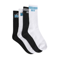 RVCA Socks Crew Seasonal 4pk Jacquard Black/White image