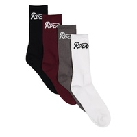 RVCA Socks Crew Seasonal  4pk Grey/Red/Black/White image