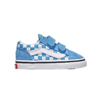 Vans Youth Old Skool Velcro Color Theory Checkerboard Heritage Blue/White image