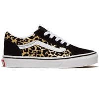 Vans Youth Old Skool Flocked Leopard Black/White image