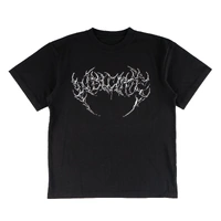 Welcome Tee Chrome Fang Boxy Garmet Dyed Black image