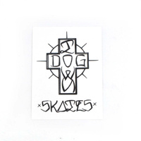 Dogtown Sticker 4" Ese Cross White Black image