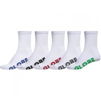 Globe Youth Socks Crew Stealth 5pk White US 2-8 image
