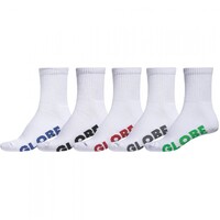 Globe Socks Crew Stealth 5pk White US 7-11 image