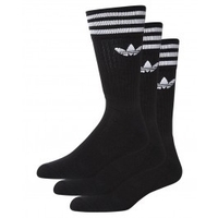 Adidas Youth Socks Solid Crew 3pk Black/White US 3-5.5 image