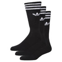 Adidas Socks Solid Crew 3pk Black/White US 9-11.5 image