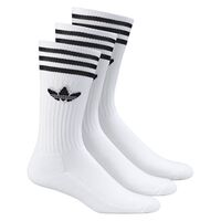 Adidas Youth Socks Solid Crew 3pk White/Black US 3-5.5 image