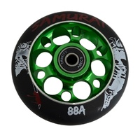 Samurai Wheel 100mm Armors Black/Green with Bearings image