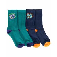 Santa Cruz Youth Socks Inferno Stack 2pk Navy/Green US 2-8 image