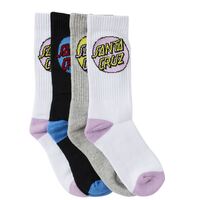 Santa Cruz Socks Womens Pop Dot 4pk US 6-10 White/Grey/Black/Lilac image