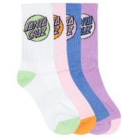 Santa Cruz Youth Socks Other Dot White/Purple/Pink/Blue 4pk White US 2-8 image