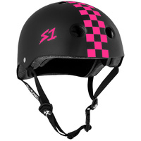 S-One S1 Helmet Lifer Black Matte/Pink Checkers image
