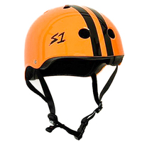 S-One S1 Helmet Lifer Bright Orange/Black Stripes image