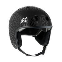 S-One S1 Retro Black on Black Leopard Hosoi Fullcut Helmet image