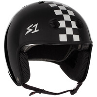 S-One S1 Helmet Retro Fullcut Lifer Black Matte/White Checkers image