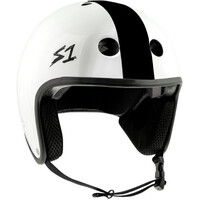S-One S1 Helmet Retro Fullcut Lifer White Gloss/Black Stripe AJ Nelson image