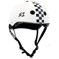 S-One S1 Helmet Mega Lifer White Gloss/Black Checkers image