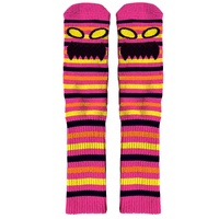 Toy Machine Socks Monster Face Mini Stripes Pink image