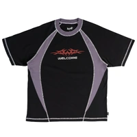 Welcome Tee Rash Boxy Paneled Black image