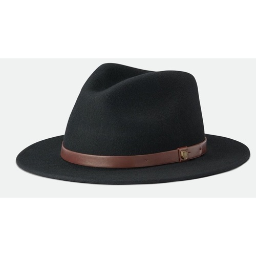Brixton Hat Messer Fedora Black [Size: Mens Medium]