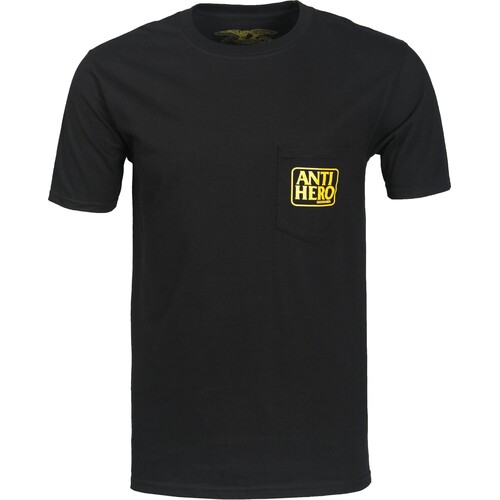 Antihero Tee Reserve Pocket Black/Yellow [Size: Mens Small]