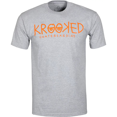 Krooked Tee Krooked Eyes Ash Heather/Orange [Size: Mens Medium]