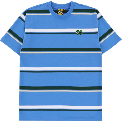 Krooked Tee Eyes Embroidered Stripe [Size: Mens Medium] [Colour: Blue]