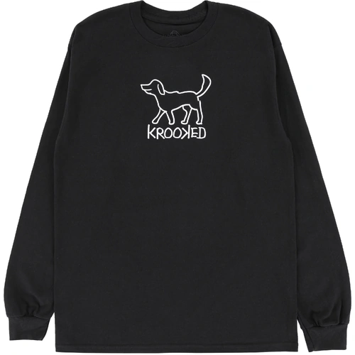 Krooked Tee El Perro Long Sleeve Black/White [Size: Mens Large] [Colour: Black]