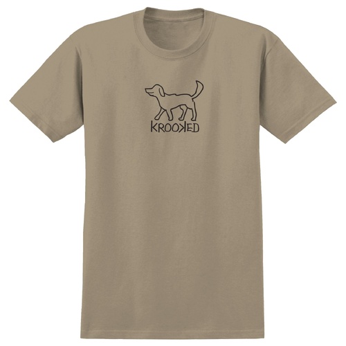 Krooked Tee El Perro Sand/Black [Size: Mens Medium] [Colour: Brown]