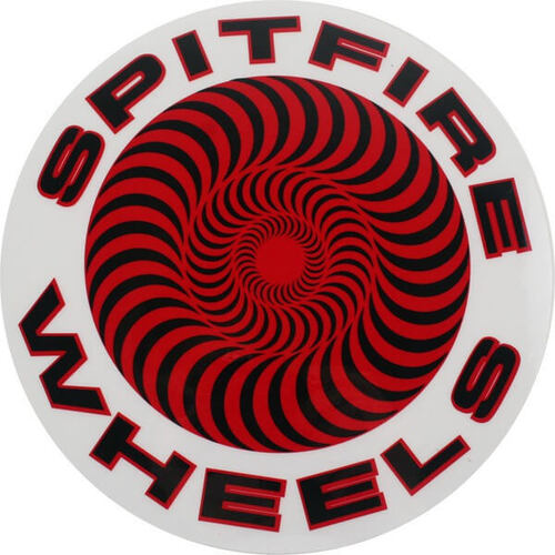 Spitfire Sticker Classic Swirl Large 20cm White/Red