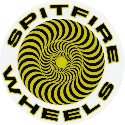 Spitfire Sticker Classic Swirl Large 20cm White/Yellow