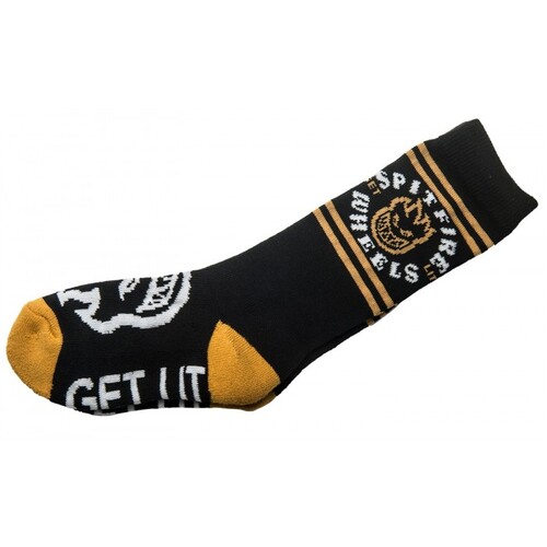 Spitfire Youth Socks Classic Bighead Black/Mustard 1pk US 5-7