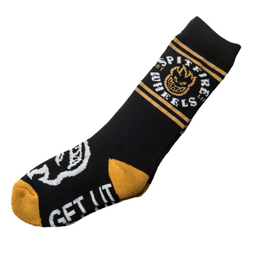 Spitfire Youth Socks Heads Up Black/White/Yellow US 5-7 (Fits US 2-4)