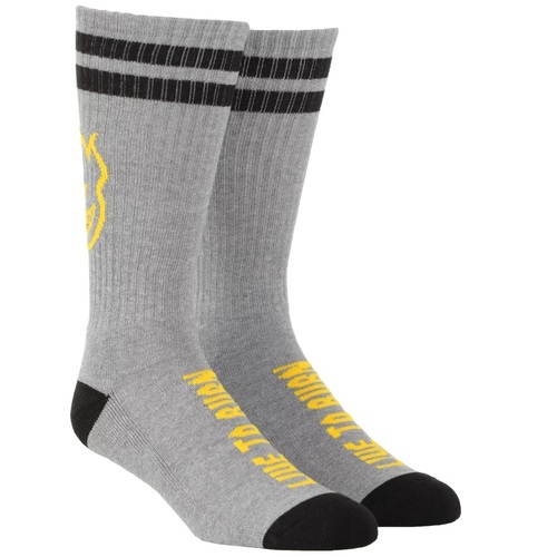 Spitfire Socks Heads Up Heather/Black/Yellow