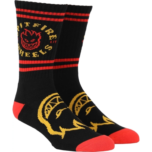 Spitfire Socks Classic Bighead 1pk Black/Red/Yellow