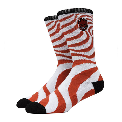 Spitfire Youth Socks Bighead Fill Embroidery Swirl White/Red/Black US 5-7