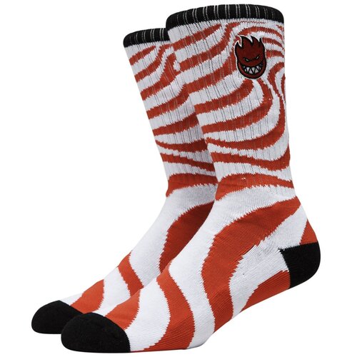 Spitfire Socks Bighead Fill Embroidery Swirl Red/White/Black