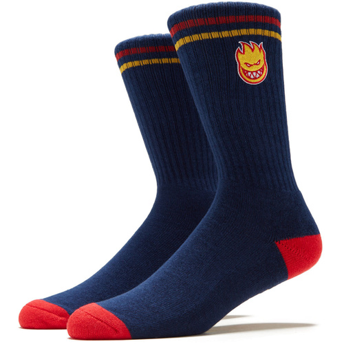 Spitfire Socks Bighead Fill Embroidery Navy/Red/Gold US 8-12